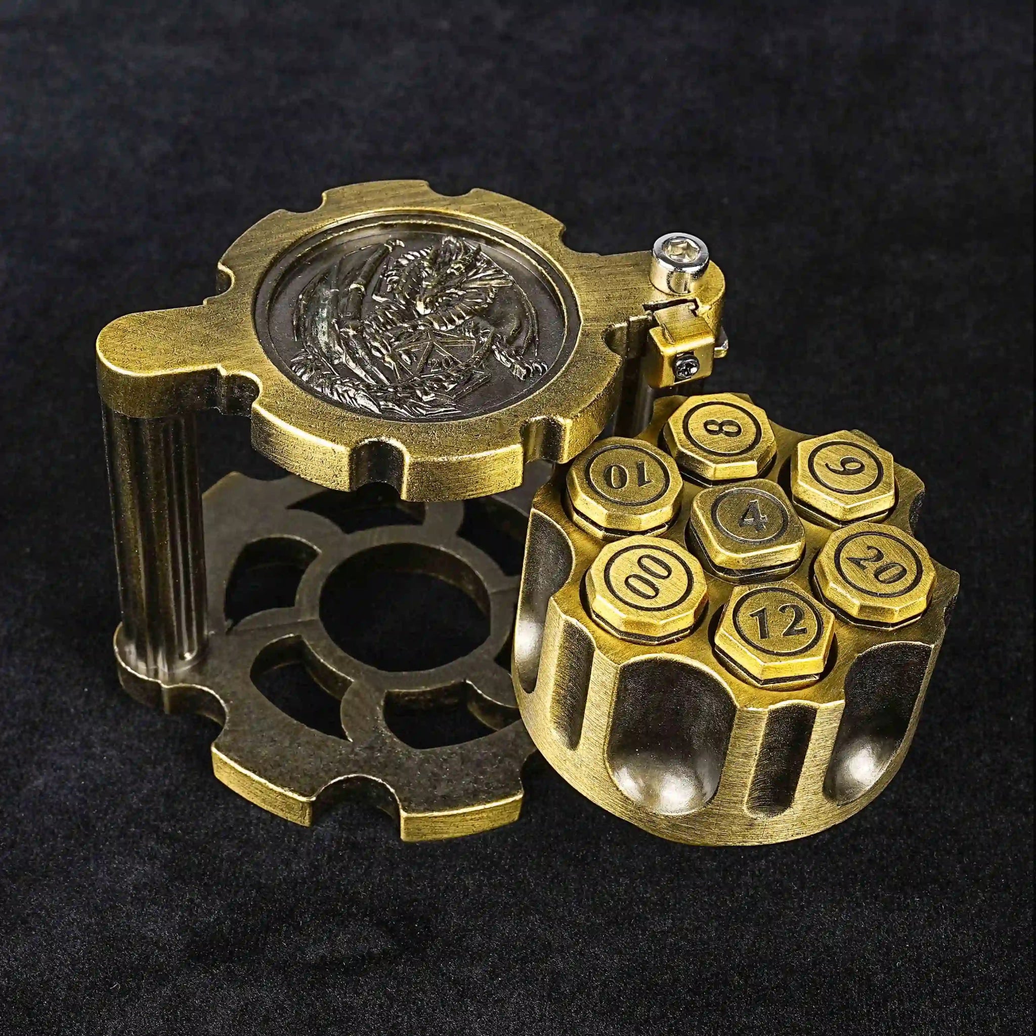 BearDice metal revolver bullet DND dice set