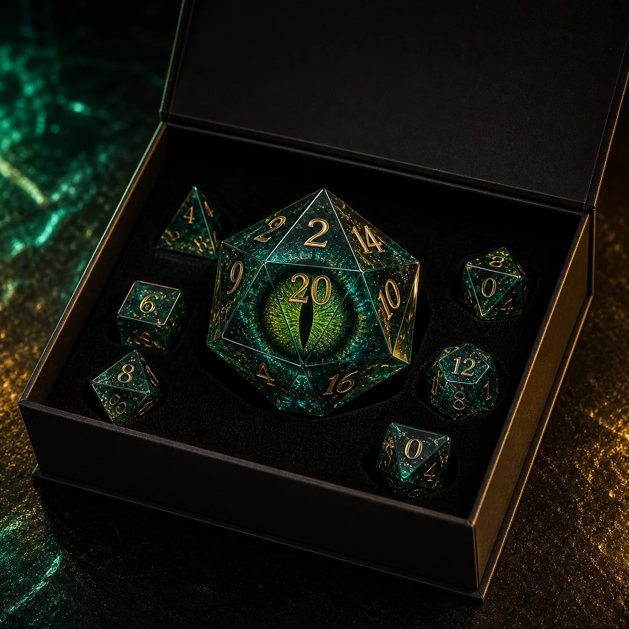 Dragon eye D20 gift box for custom d20 dice packaging