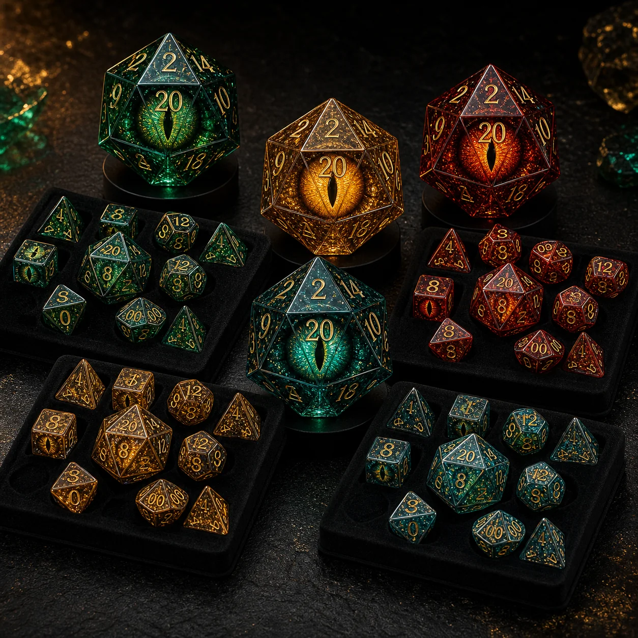Dragon eye D20 wholesale assortment for retail display packaging