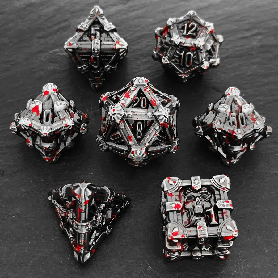Skull metal dice wholesale dark fantasy RPG product