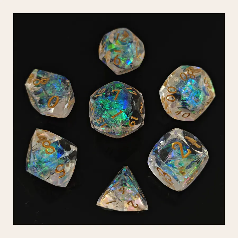 Wholesale multi-faceted resin dice set for RPG stores