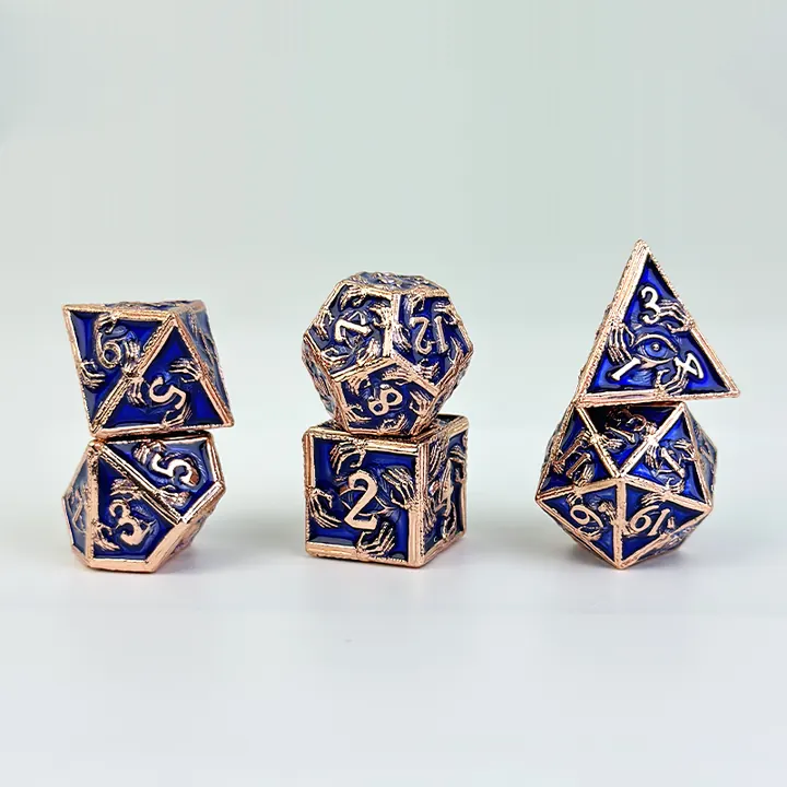 Real purple wizard arcane dice sample set