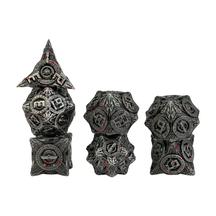Real black stone relic dice set for wholesale RPG assortments