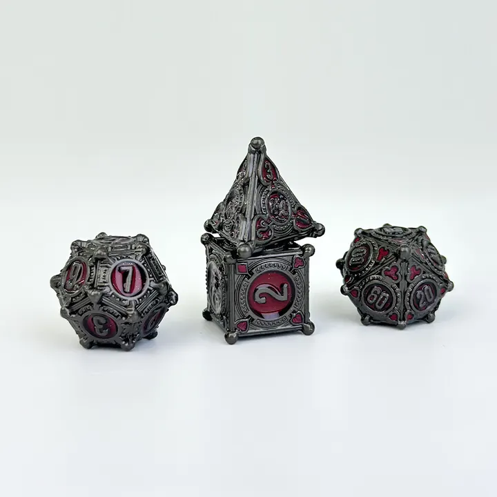 Real shadow necromancer dark red dice sample set